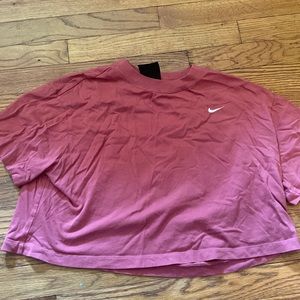 Nike pink crop top size medium